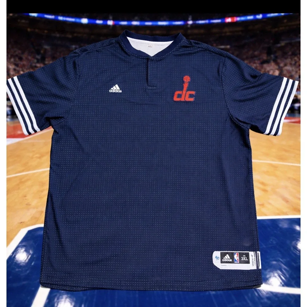 Adidas Washington Wizards  DC Warm Up Jersey Men's 3XL Blue Short Sleeve
